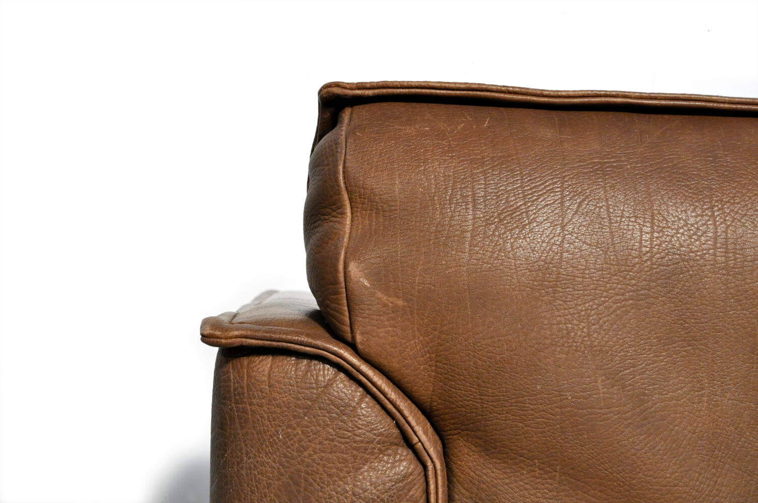 Neck leather 2-seater sofa by Hugo de Ruiter for Leolux, 1970s Netherlands