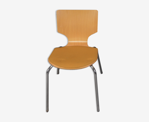Chaise en bois de hêtre moulé, Duba Furniture, 70's