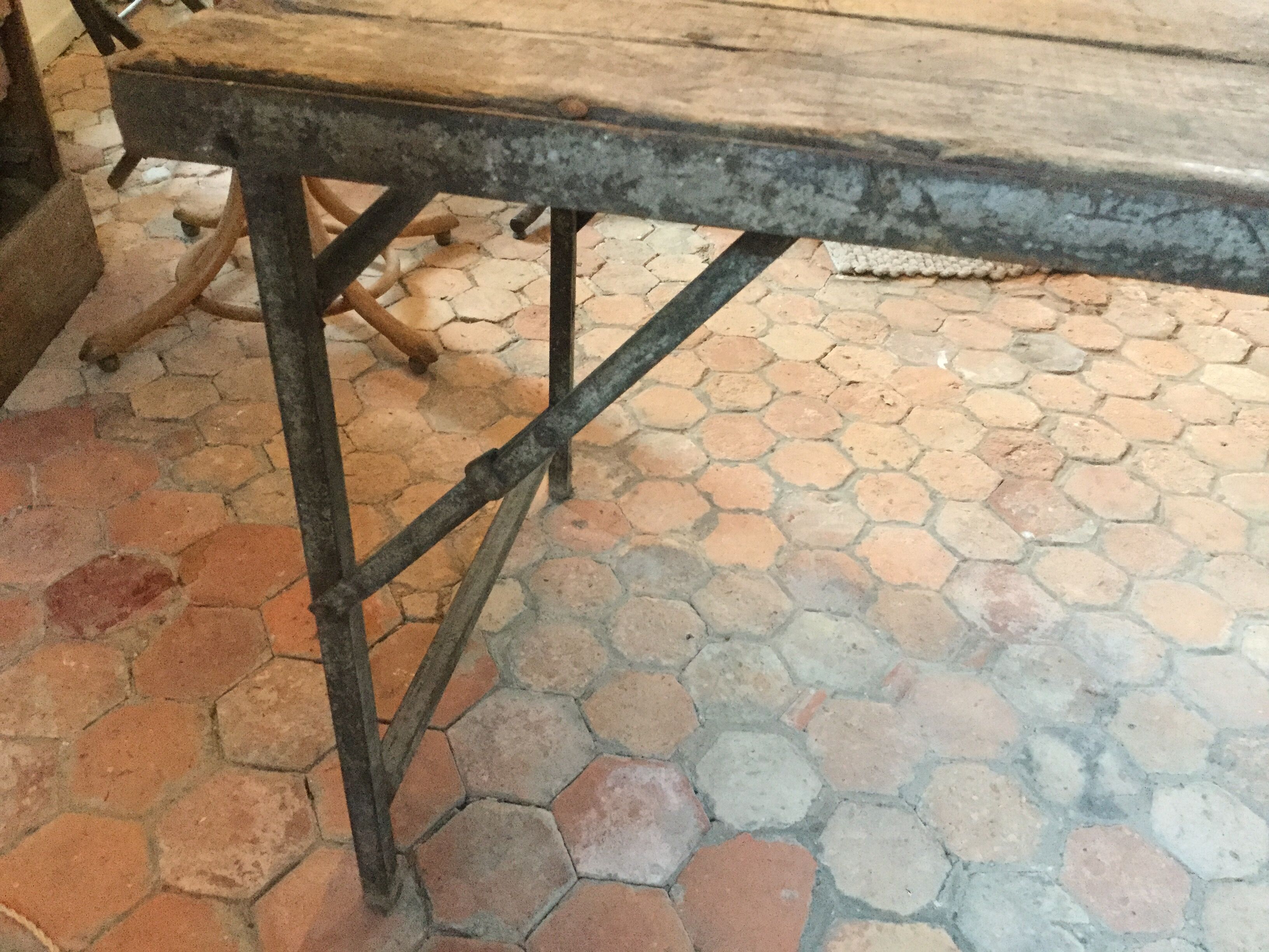 Iron and old wood table
