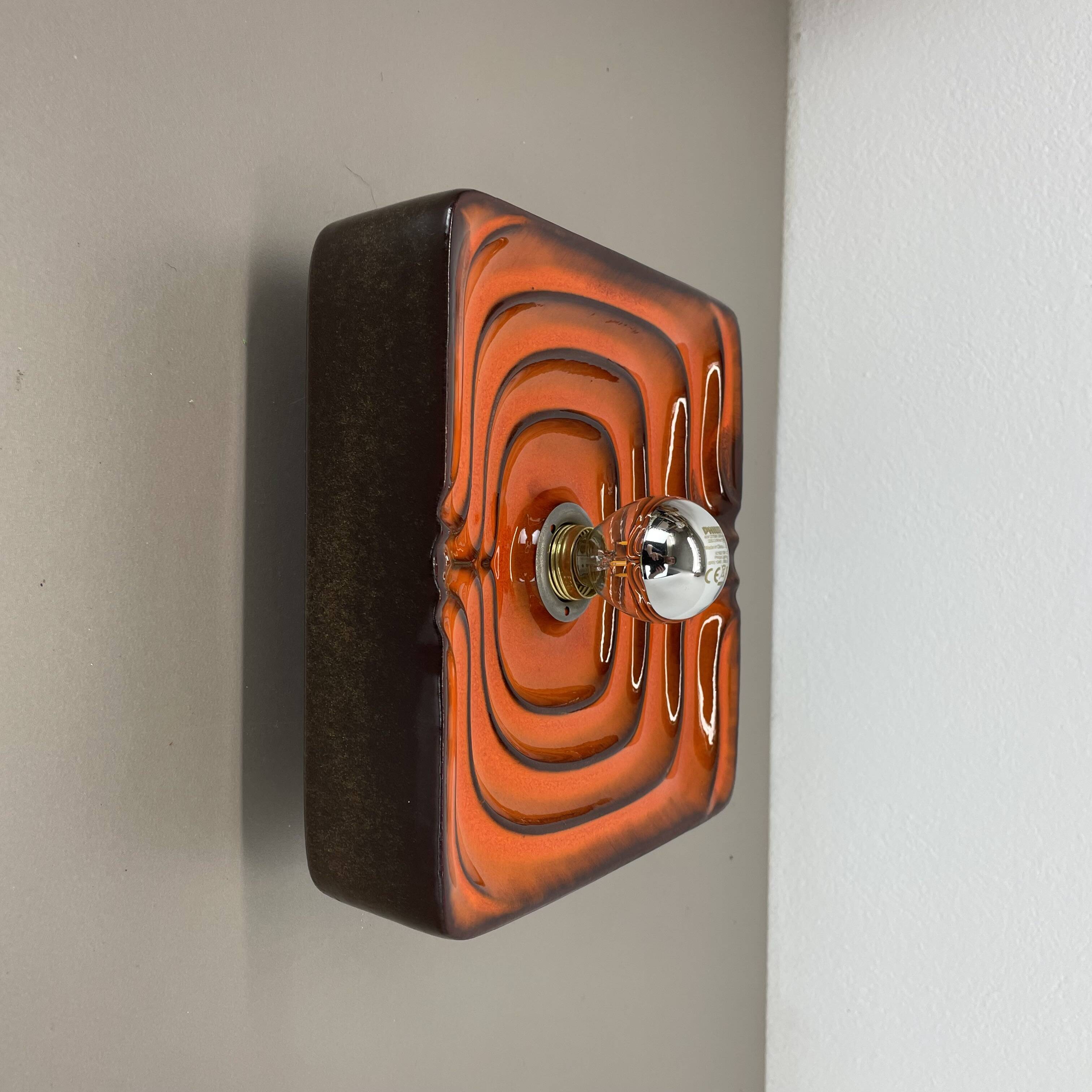 Cubic psychedelic pop art fat lava wall light by pan ceramics, germany, 1970