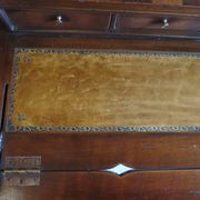 Secretary with mechanism - 4 secret drawers - lock - marquetry chessboard - 1950