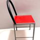 Ettore Sottsass style Red Vintage Side Chair, Laminate & Metal, Italy, 1980
