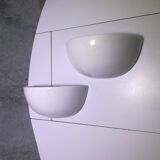 Half basin ceramic wall lights 1970