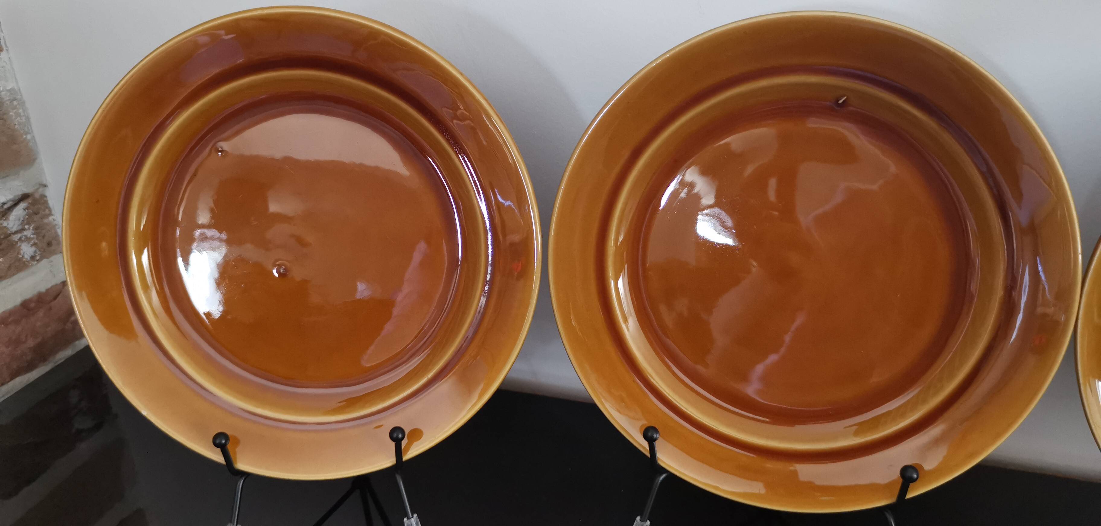 St Amand caramel glazed ceramic dessert plates