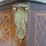 Commode marquetry style transition curved feet with marble top
