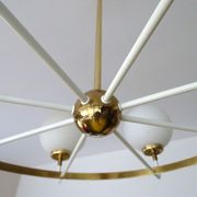 Suspension XXL Vintage Italy, 50s, Brass and Glass
