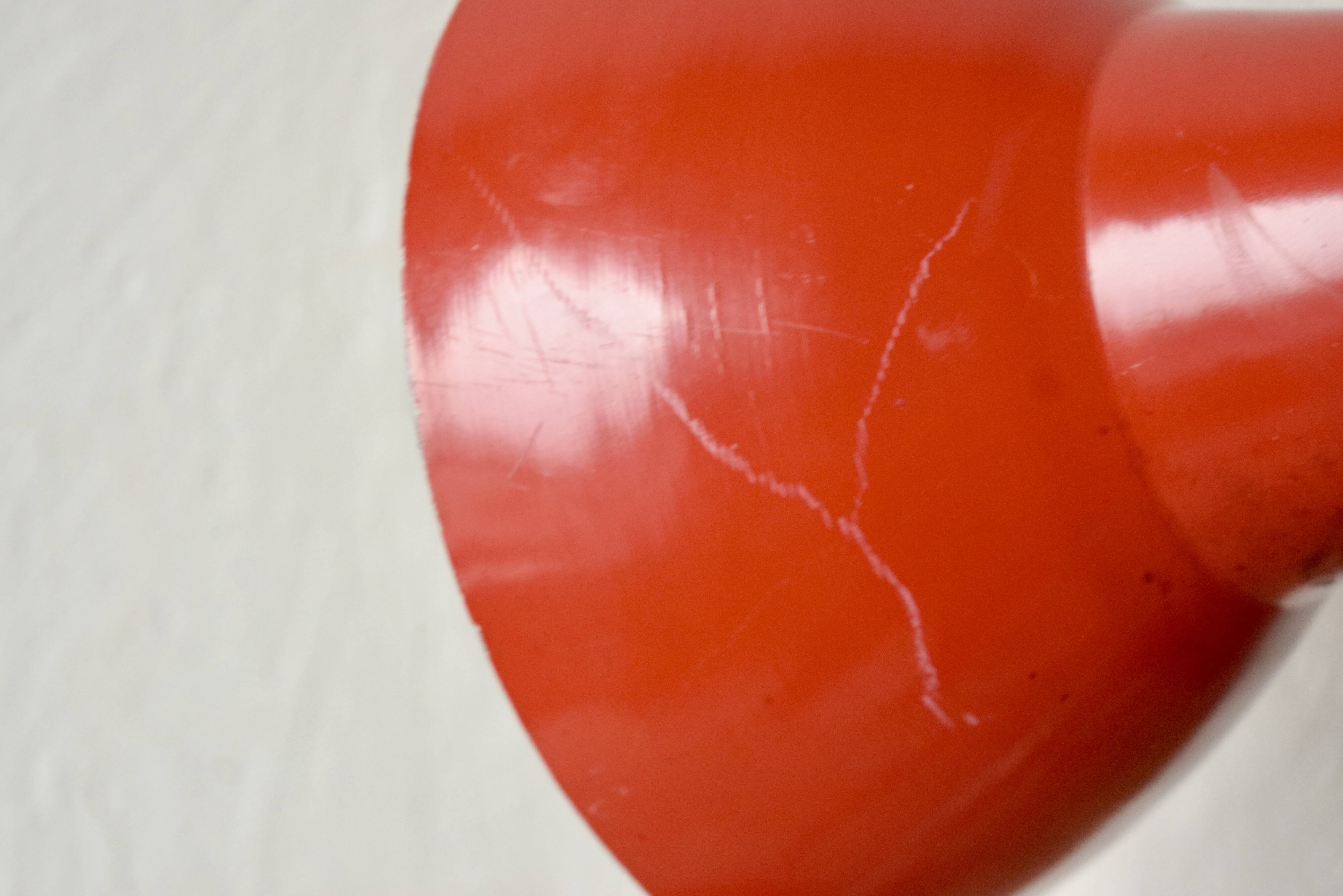 Vintage desk or bedside lamp - red metal