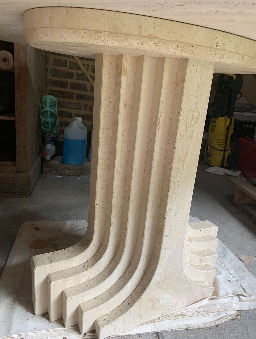 Table Carlo Scarpa in travertine