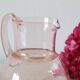 Antique pink glass pitcher