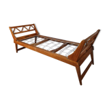 folding bed wood, daybed, solid oak, vintage, 50s