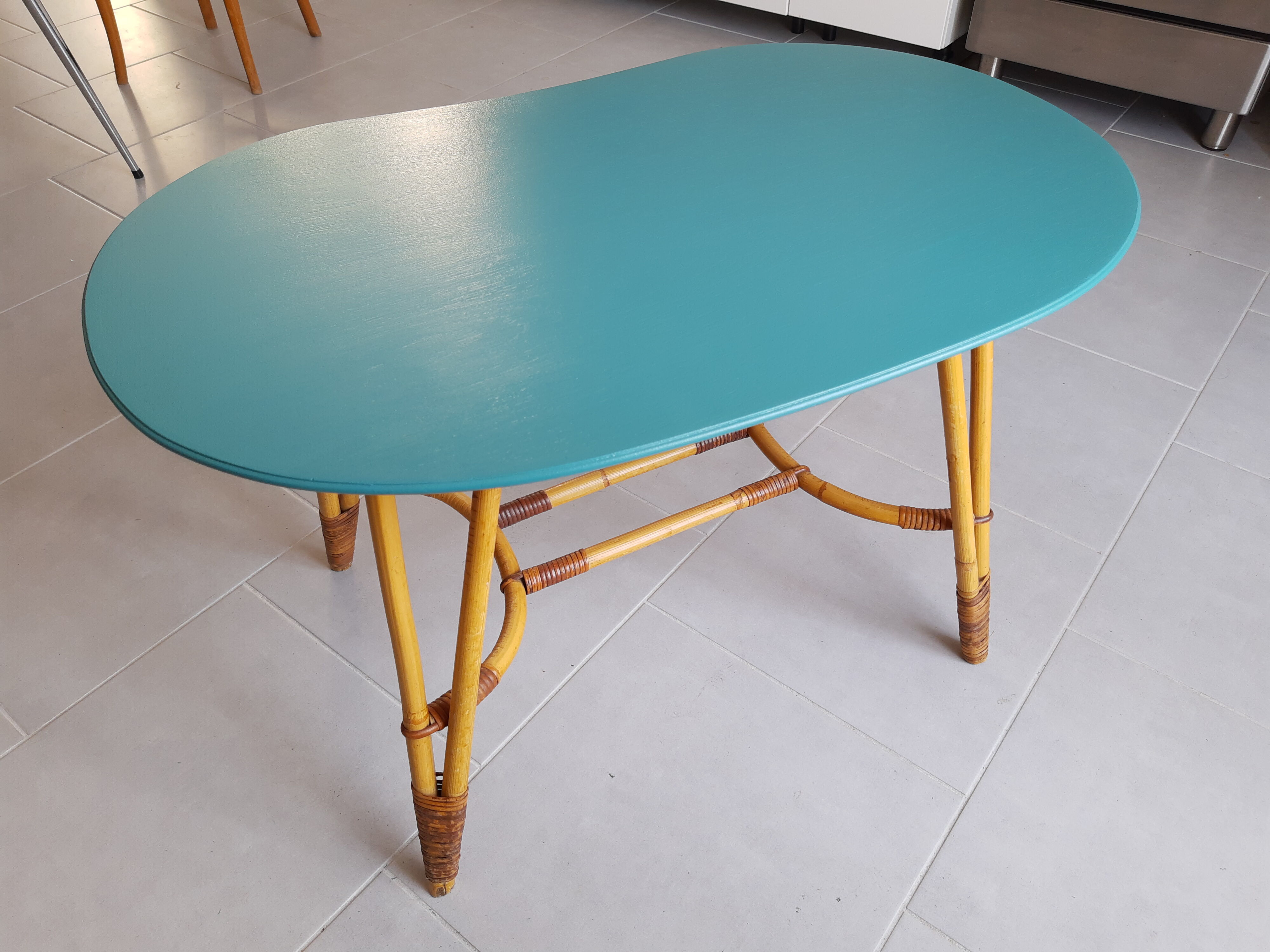 Vintage "bean" coffee table restyled