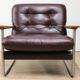 Vintage Bauhaus style armchair in leatherette and metal, 1970