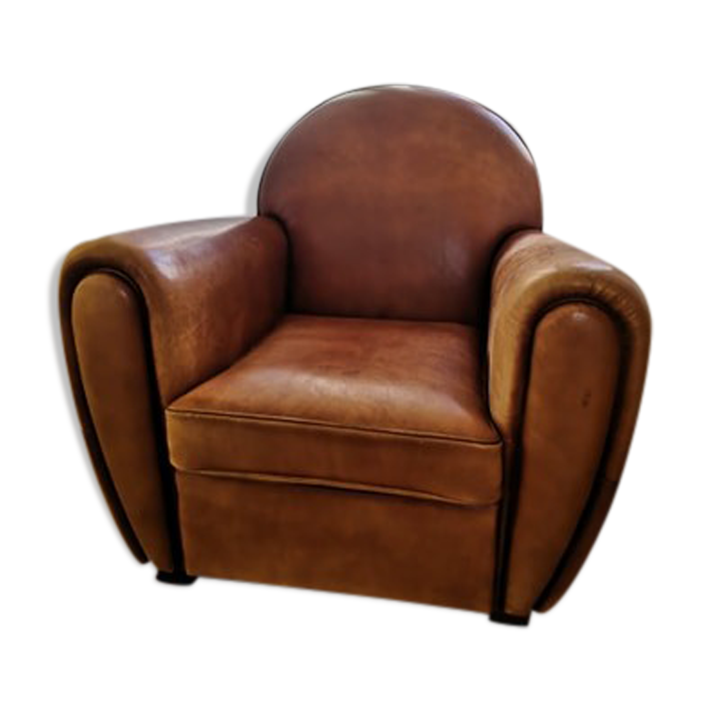 Tawny vintage leather club chair