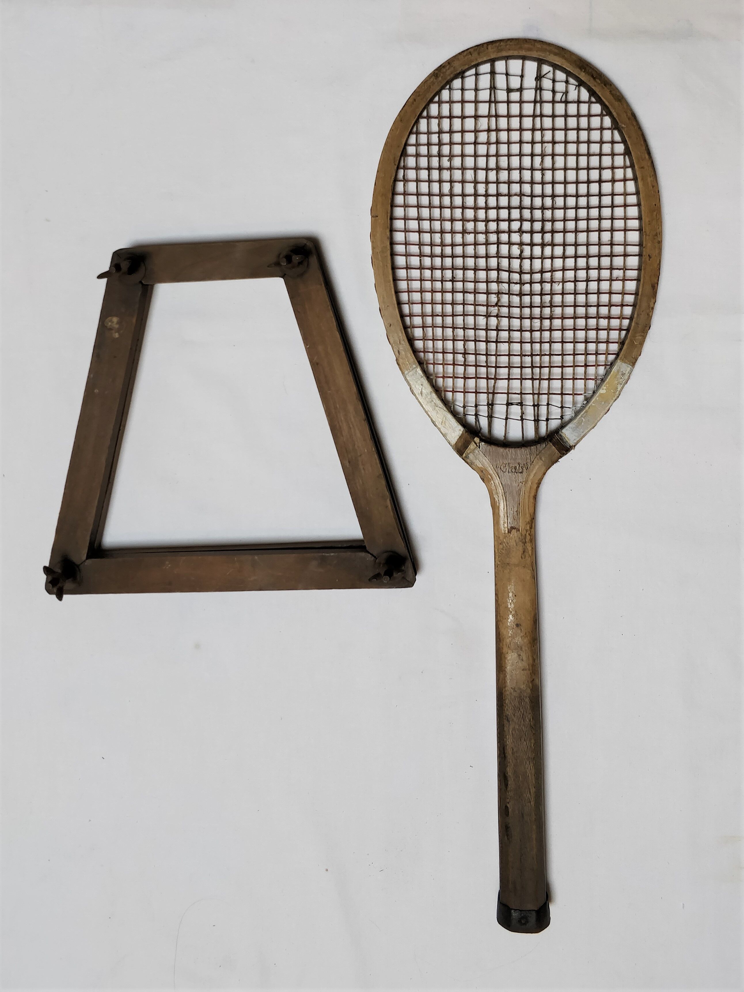 Old wooden tennis racket