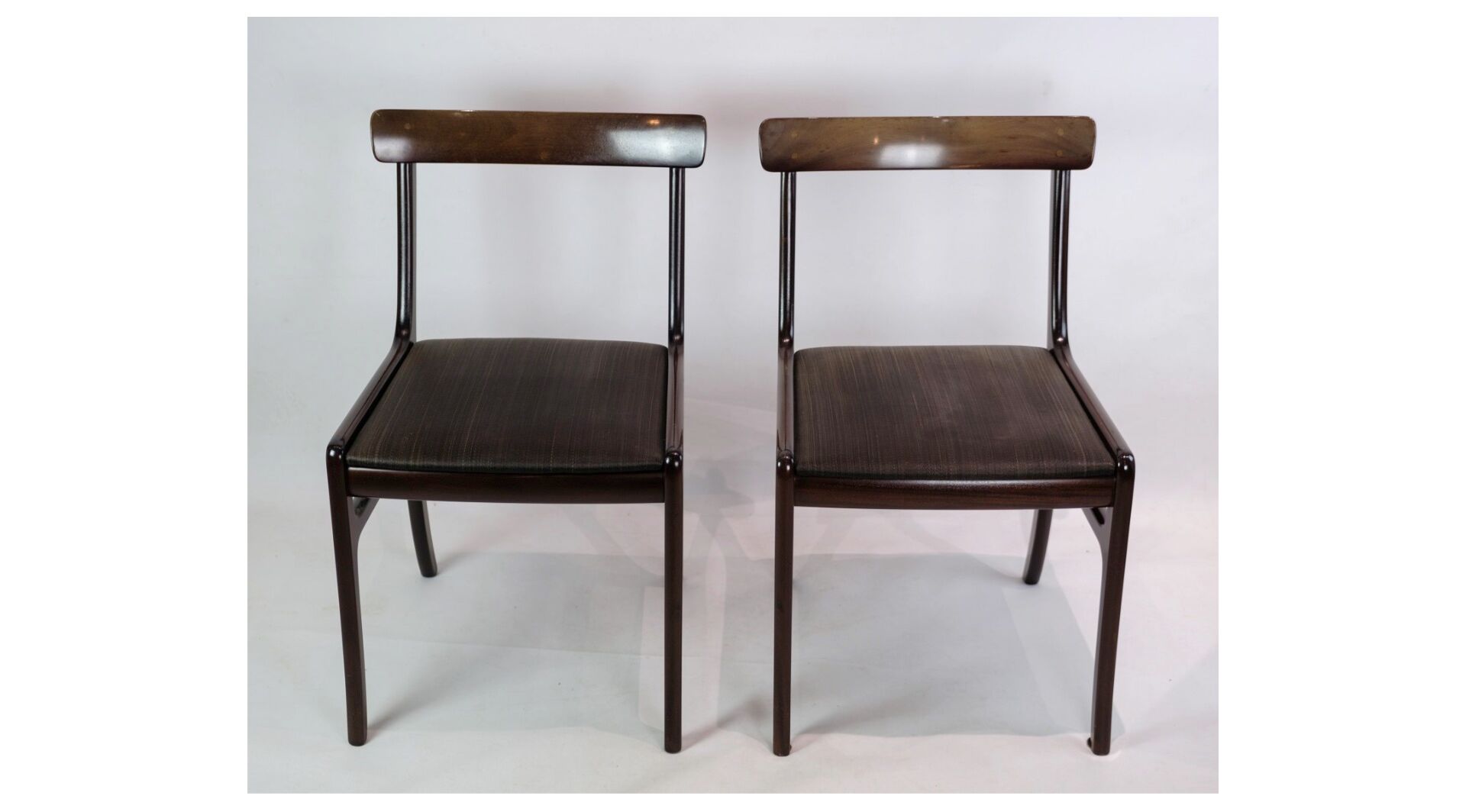 Set of two mahogany rungstedlund chairs by Ole Wancher