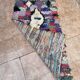 Vintage Moroccan Boucherouite rug: small abstract rug