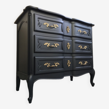 Commode vintage relookée noir