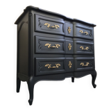 Revamped vintage black chest of drawers