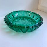 Cendrier en verre vert années 60-70