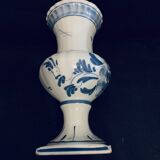 Petit vase 15cm signé delft blue 1960 base carrée peint main fleur faïence vintage ancien