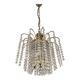 Brass cascading chandelier with crystals