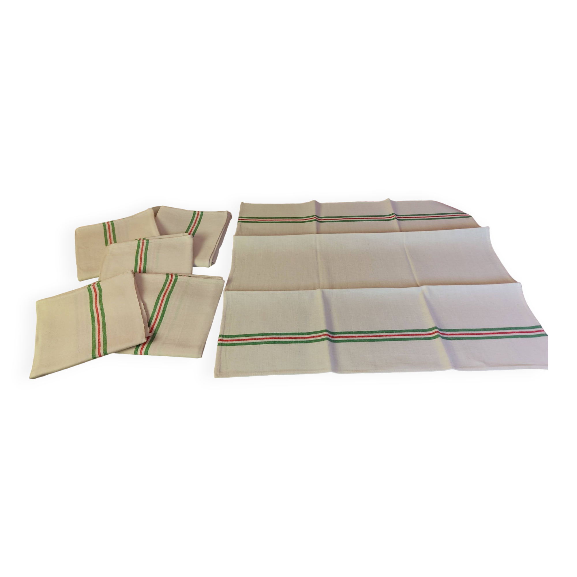 6 old new linen tea towels