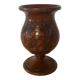 Vase en Bois Tourné et Sculpté Vintage - Décor Vigne H 28 cm