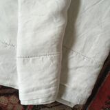 Linen thread sheet with monogram M M