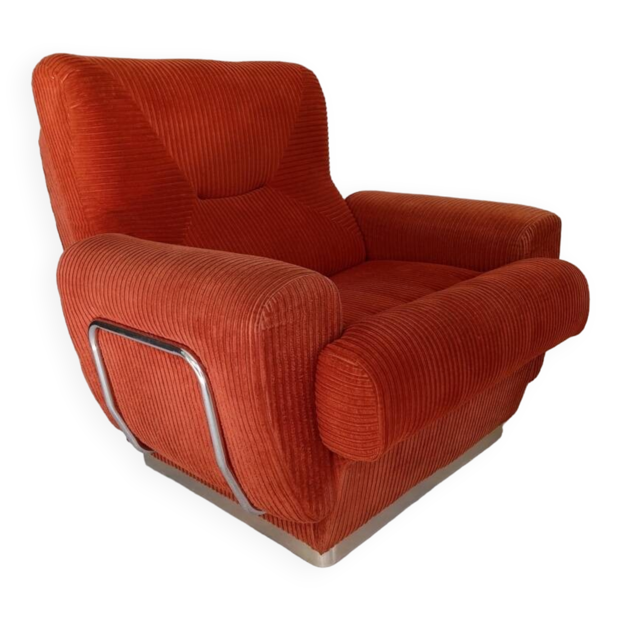 70s corduroy space age armchair