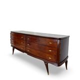 Commode en placage de palissandre avec plateau en onyx vert