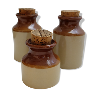 Lot of 3 stoneware pots