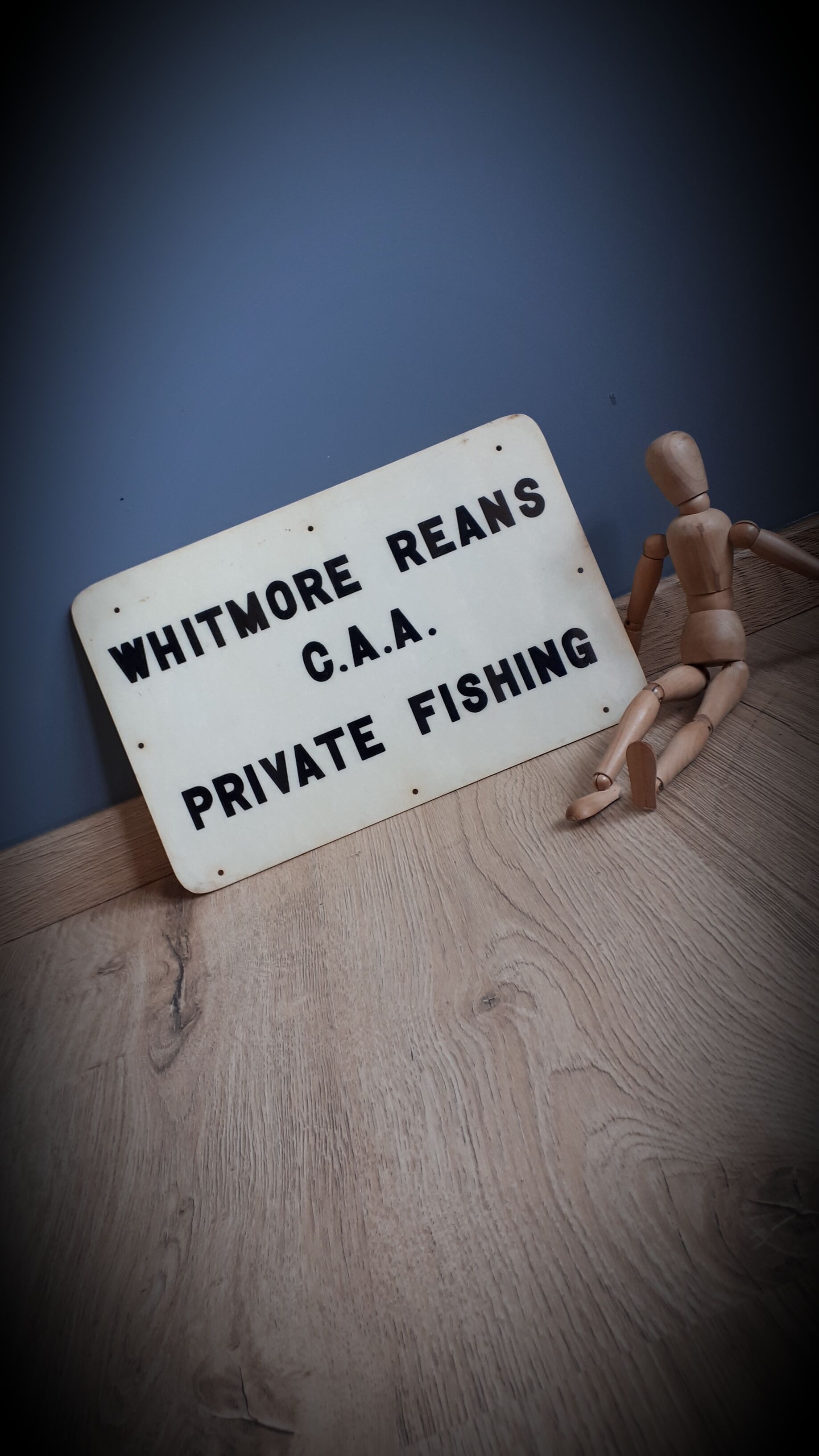 Old plate Private Fishing made in England