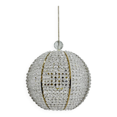 Lampe suspendue en laiton et acrylique par Emil Stejnar, années 1950.