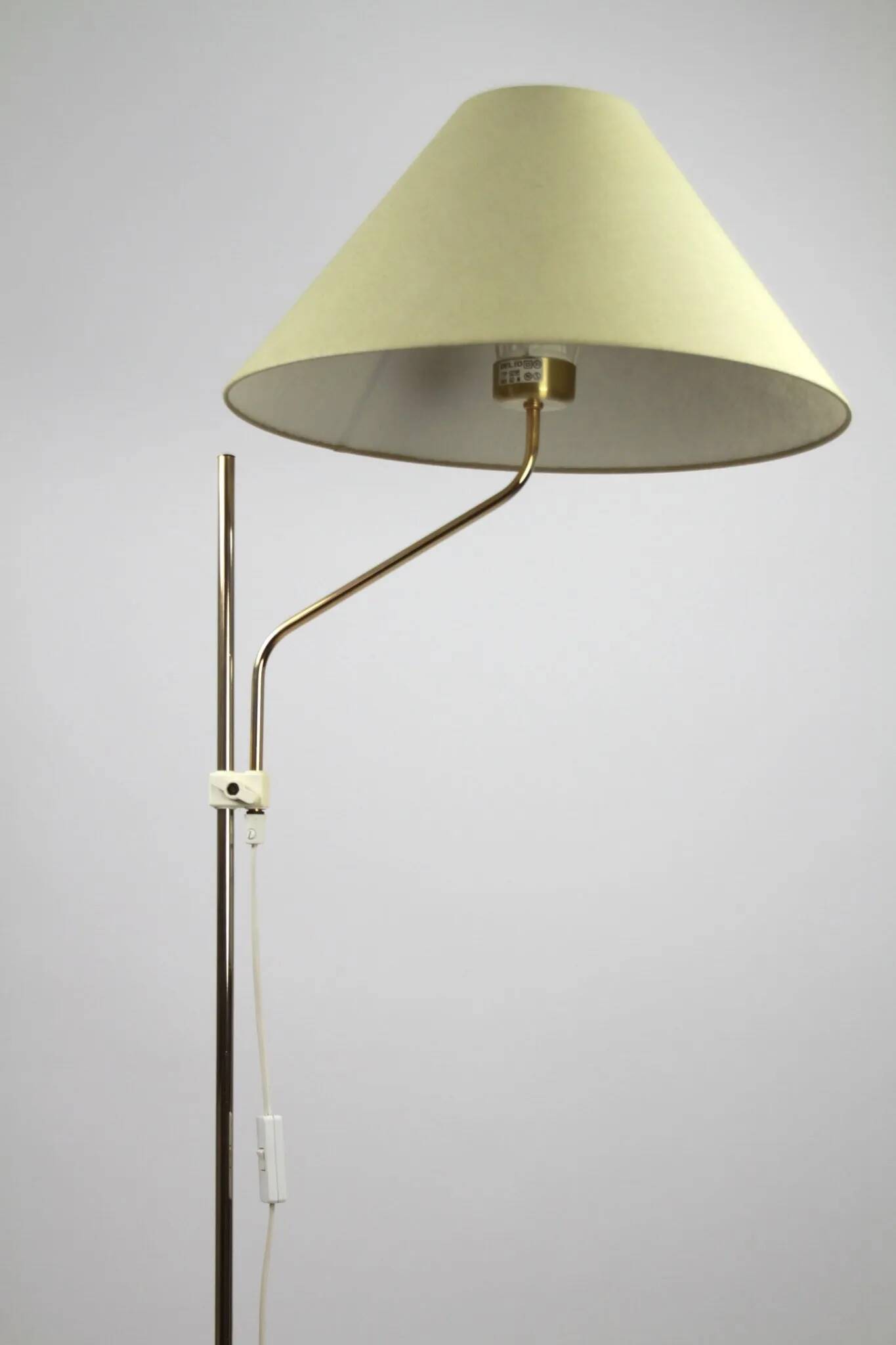 Brass Floor Lamp, Model G295 by Belid, Sweden —  Late1970s/ Early1980s