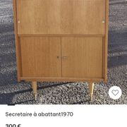 Secrétaire à abattant vintage 1970