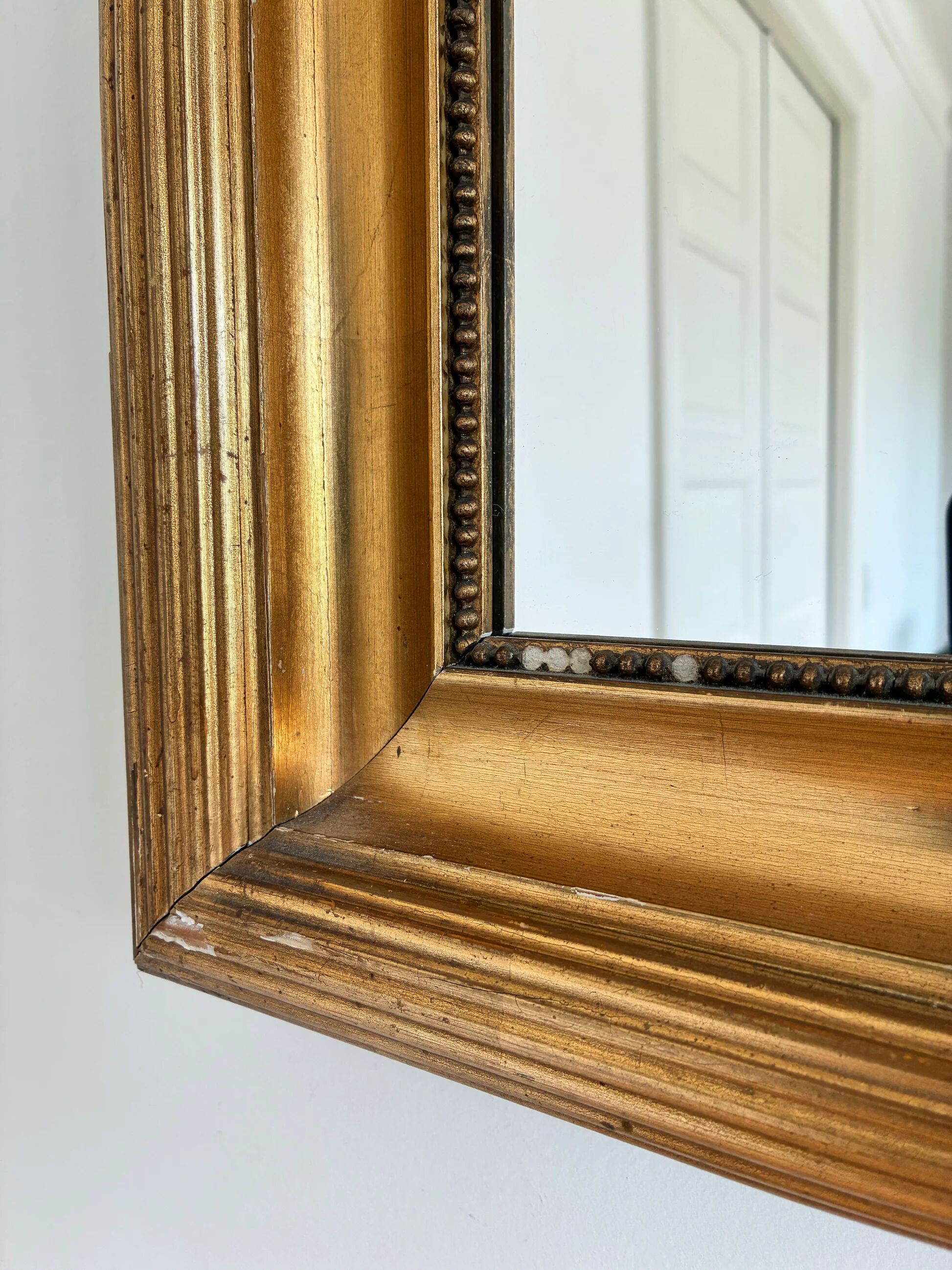 Paire de miroirs muraux en bois doré danois antiques, fin du 19e siècle