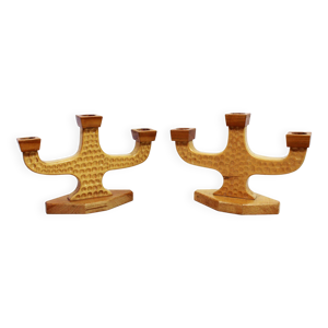 Paire de bougeoirs anthroposophiques