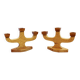 Pair of anthroposophical wooden candlesticks