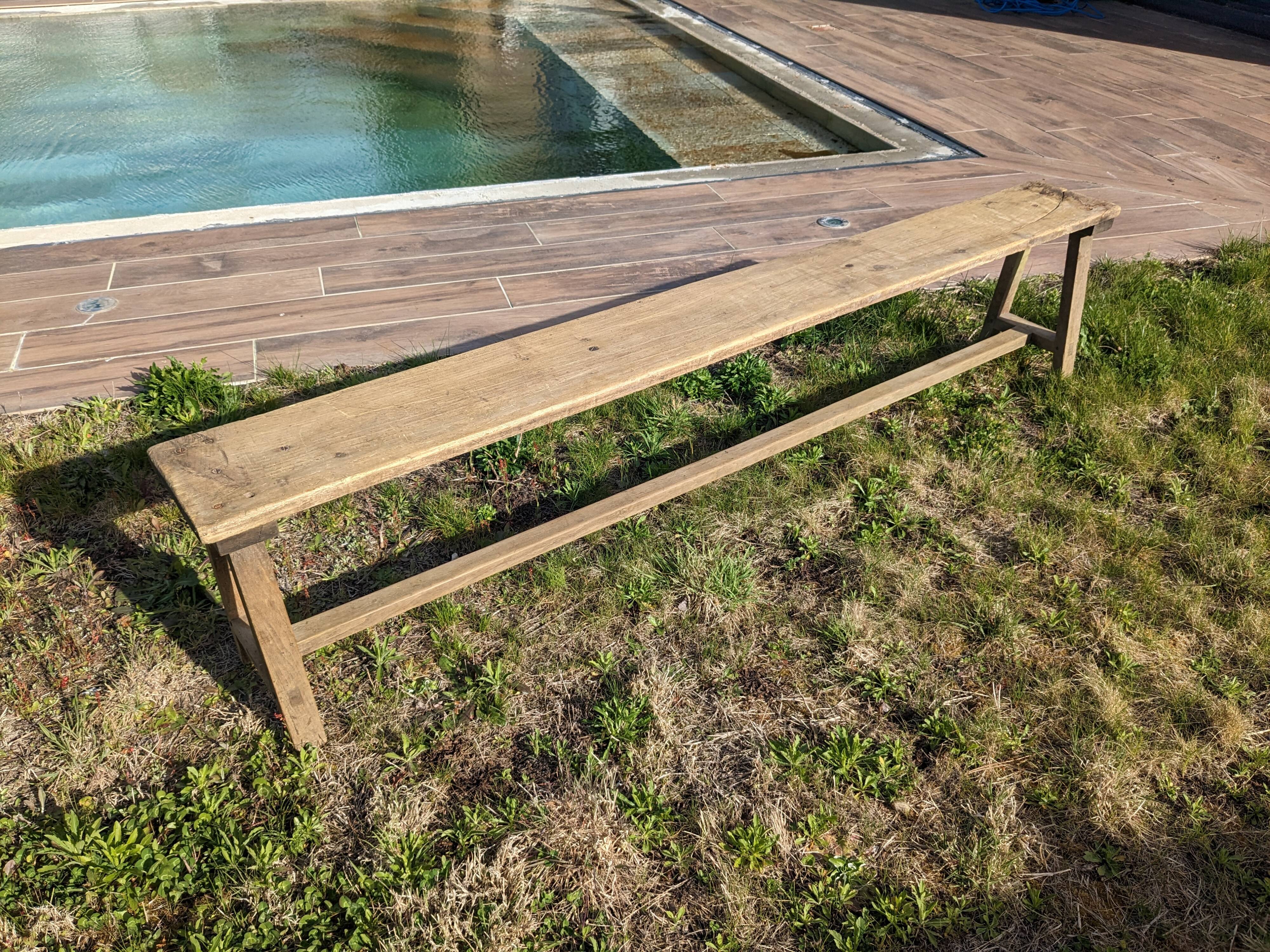 Banc de ferme en bois massif
