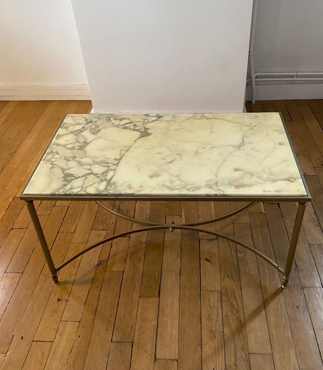Marble and brass coffee table