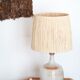 Lampe Grès du Marais, raffia lampshade, 60s