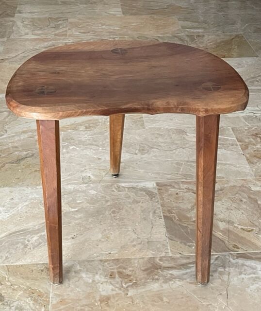 Vintage wooden tripod stool 1950