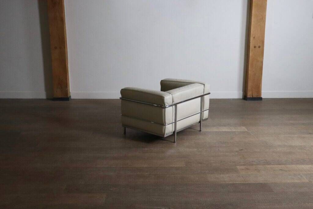 Cassina LC3 armchair by Le Corbusier in leather, Italy 1980s