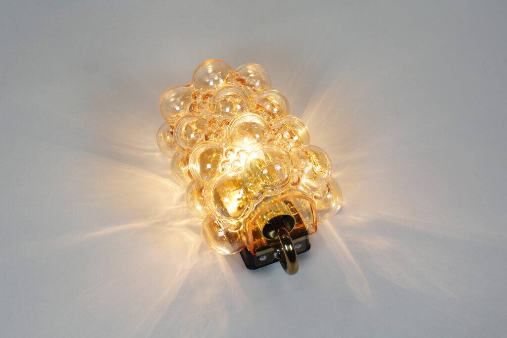 Single Murano glass 'bubble' sconce by Helena Tynell for Glashutte Limburg