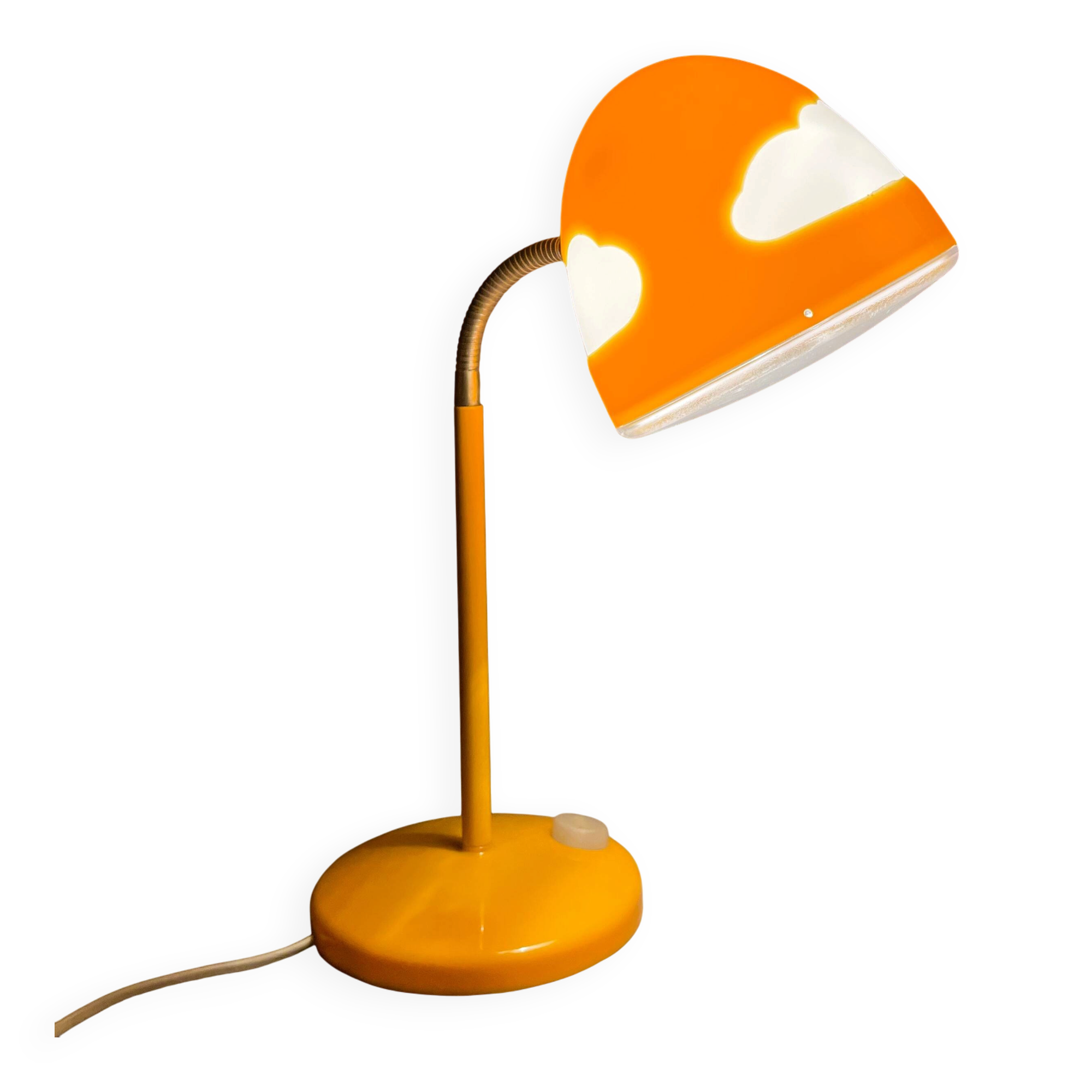 Lampe de table orange à col de cygne par Henrik Preutz