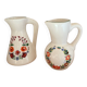2 pots à lait décor floral (hauteur 9,5 cm )
