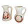 2 pots à lait décor floral (hauteur 9,5 cm )