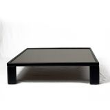 Luigi Massoni for Poltrona Frau, Leather Coffee Table with Mirror Top, 1970