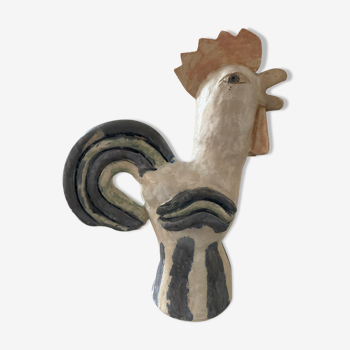 Vintage coq from the 60s in glazed stoneware