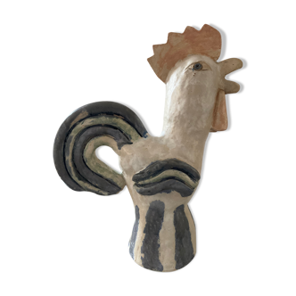 Vintage coq from the 60s in glazed stoneware